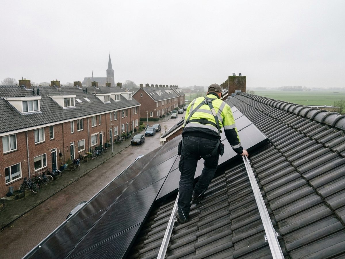 Panelen geplaatst en aangesloten